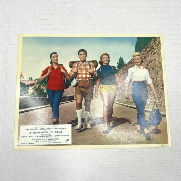 Set of 4 It Happened In Rome 1957 Lobby Card Movie Poster June Laverick Comedy - Picture 4 of 11